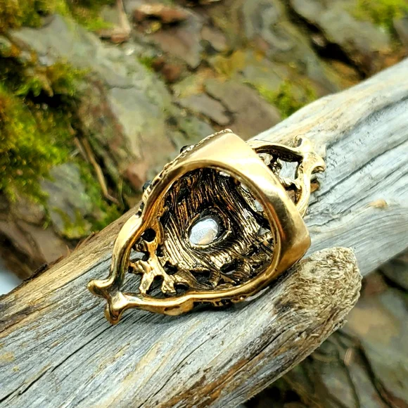 18k gold boho swarovski crystal turkish ring - Picture 4 of 6